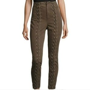 A.L.C. Olive Lace-Up Skinny Pants